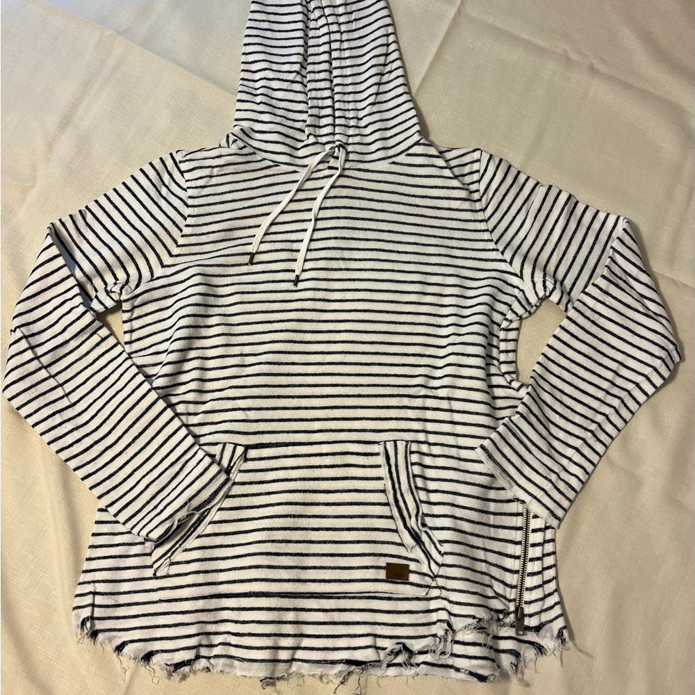 Roxy Blue and White Striped Hoodie